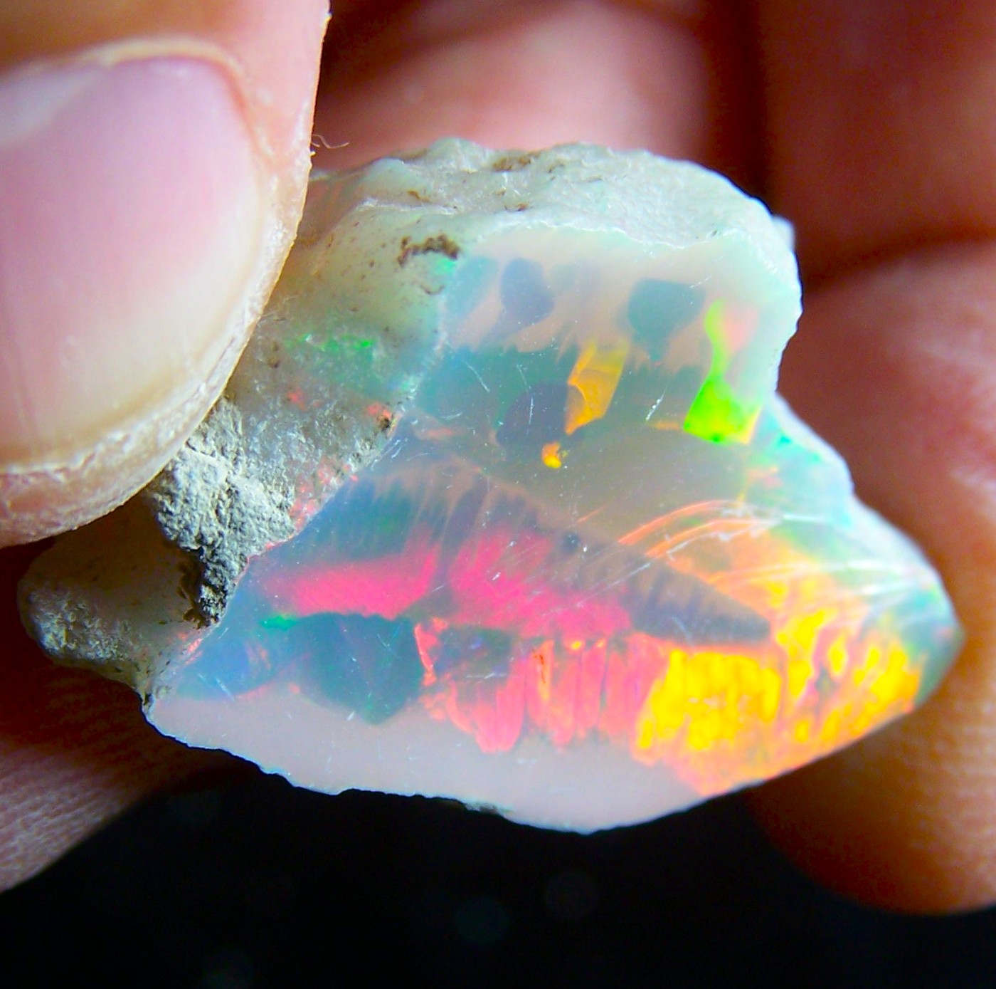 Dark Base Ethiopian Opal Welo Rough * VIDEO 34.40 CTs AAA FIRE Cutting Grade USA DEALER — photo 1 of 13