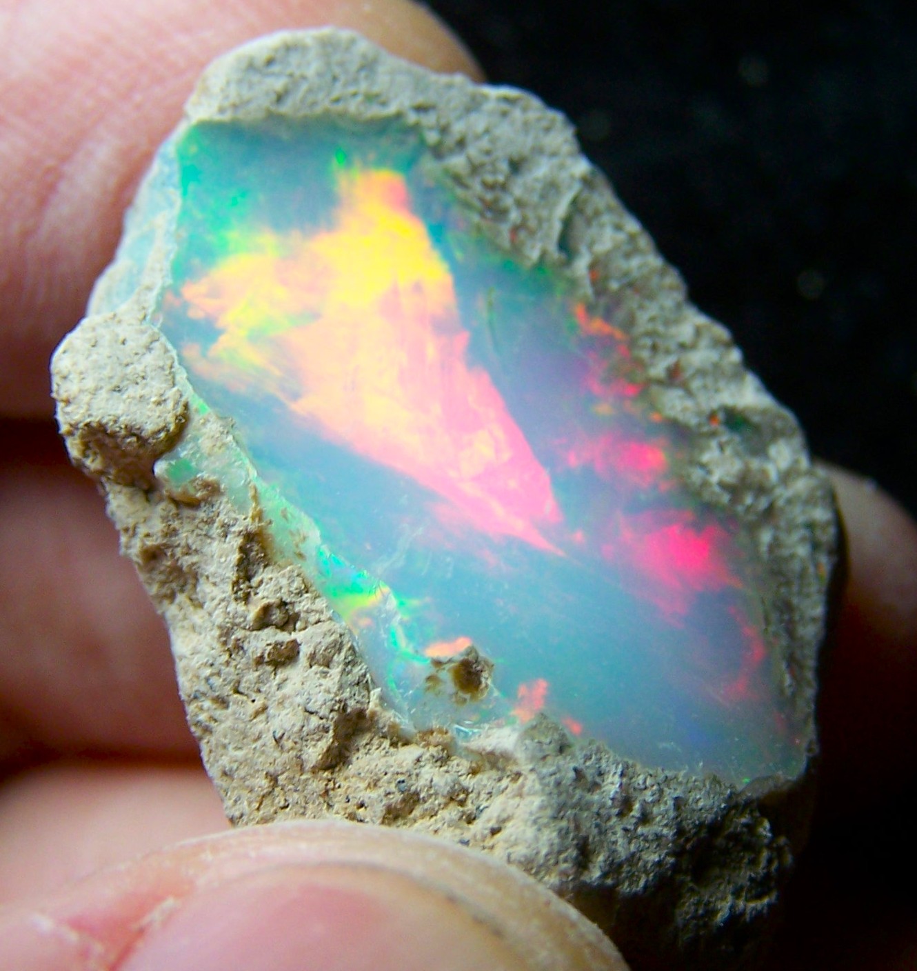 Ethiopian Opal Welo Rough * VIDEO 46.99 CTs AAA FIRE Cutting Grade USA DEALER