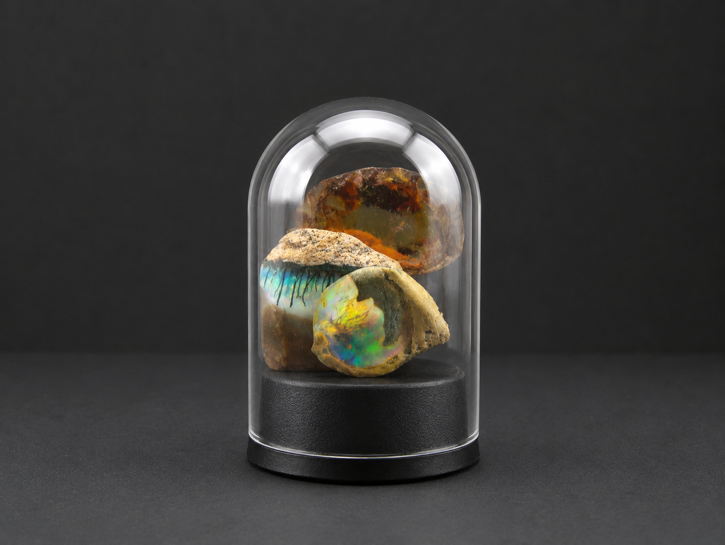 Glass Opal Display Globe 2.5x 2 Inches – Showcase Your Water Opal in Style