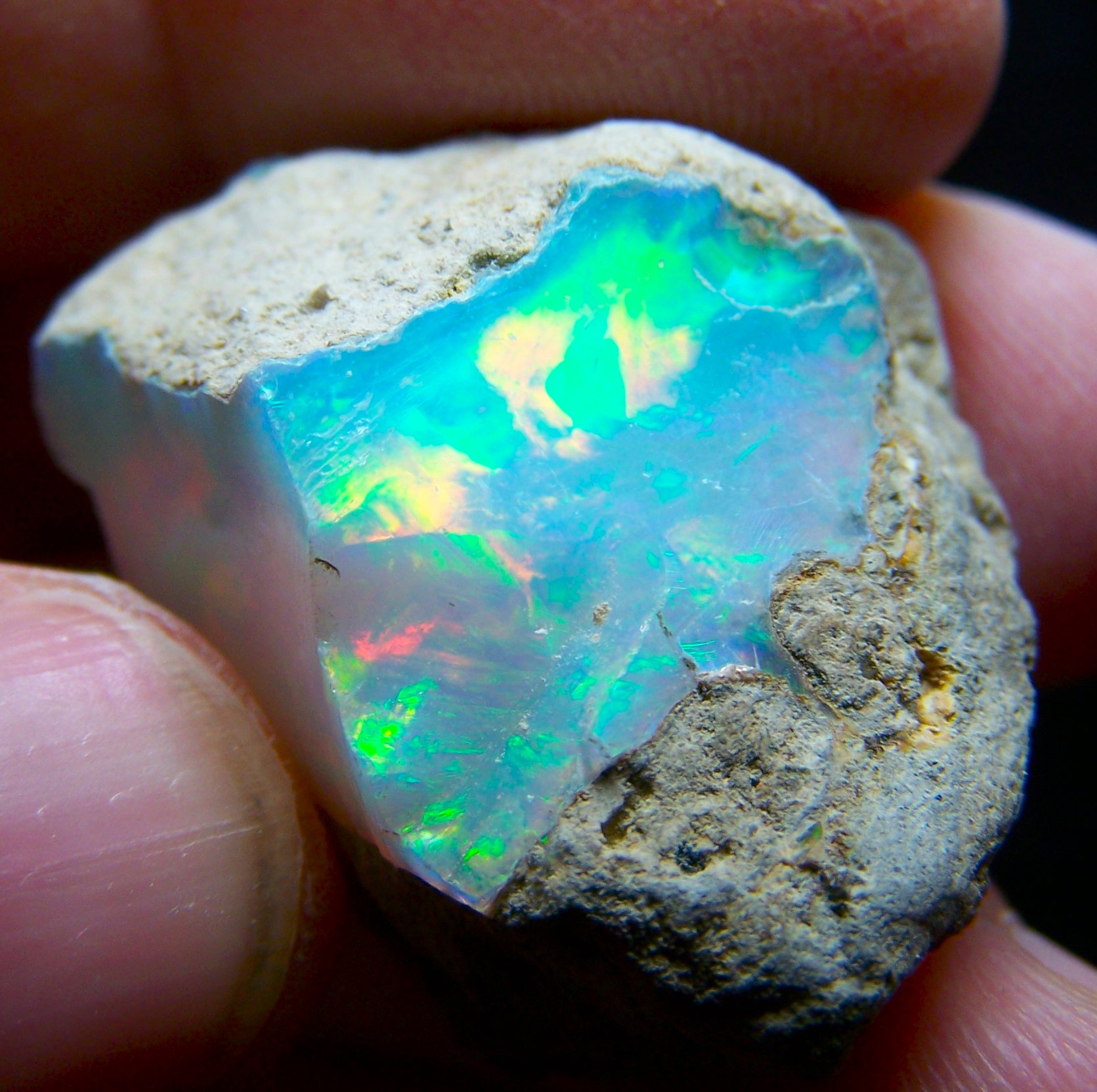 Ethiopian Opal Welo Rough * VIDEO 57.17 CTs AAA FIRE Cutting Grade USA DEALER