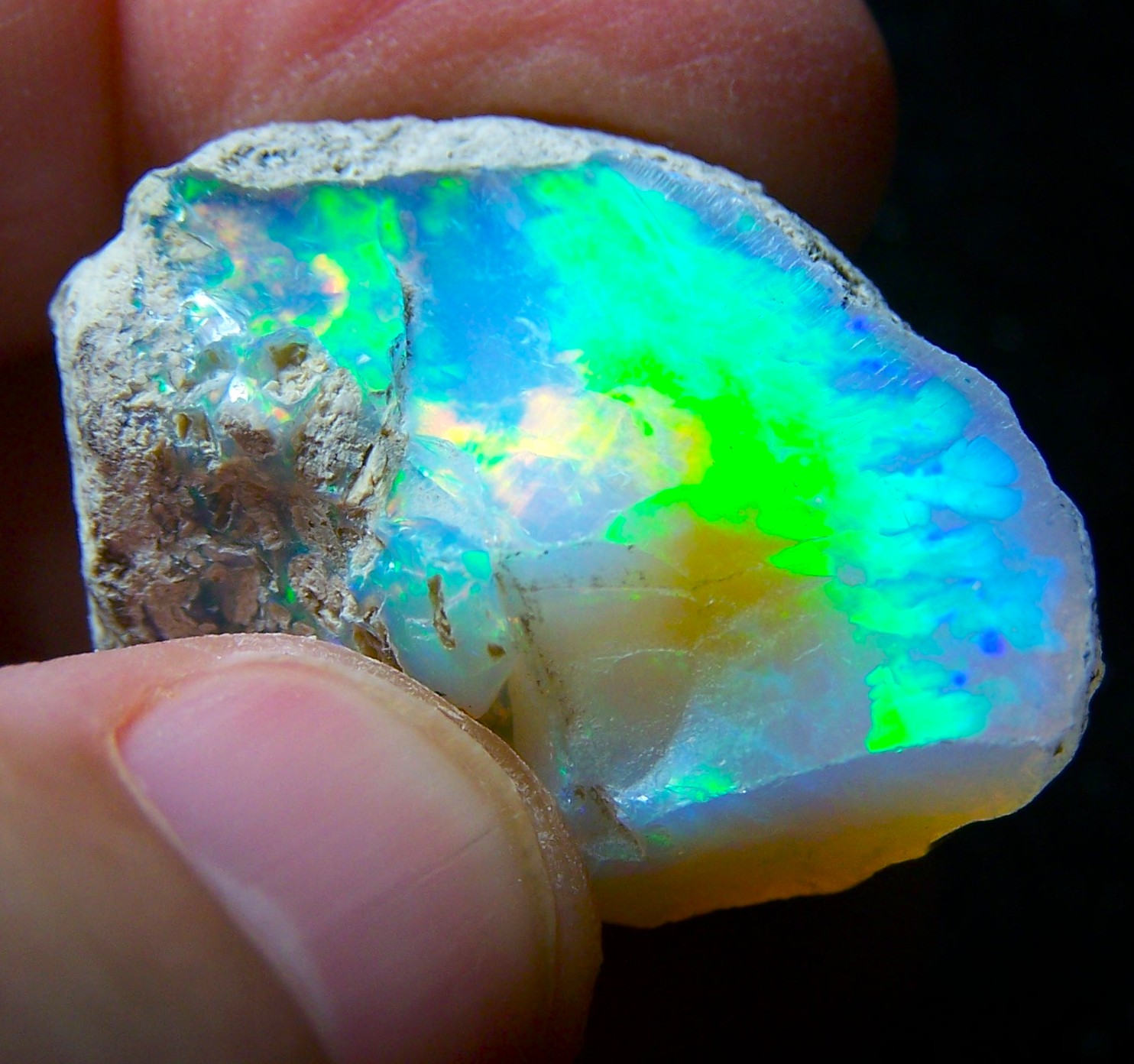 Ethiopian Opal Welo Rough * VIDEO 57.48 CTs AAA FIRE Cutting Grade USA DEALER — photo 1 of 13