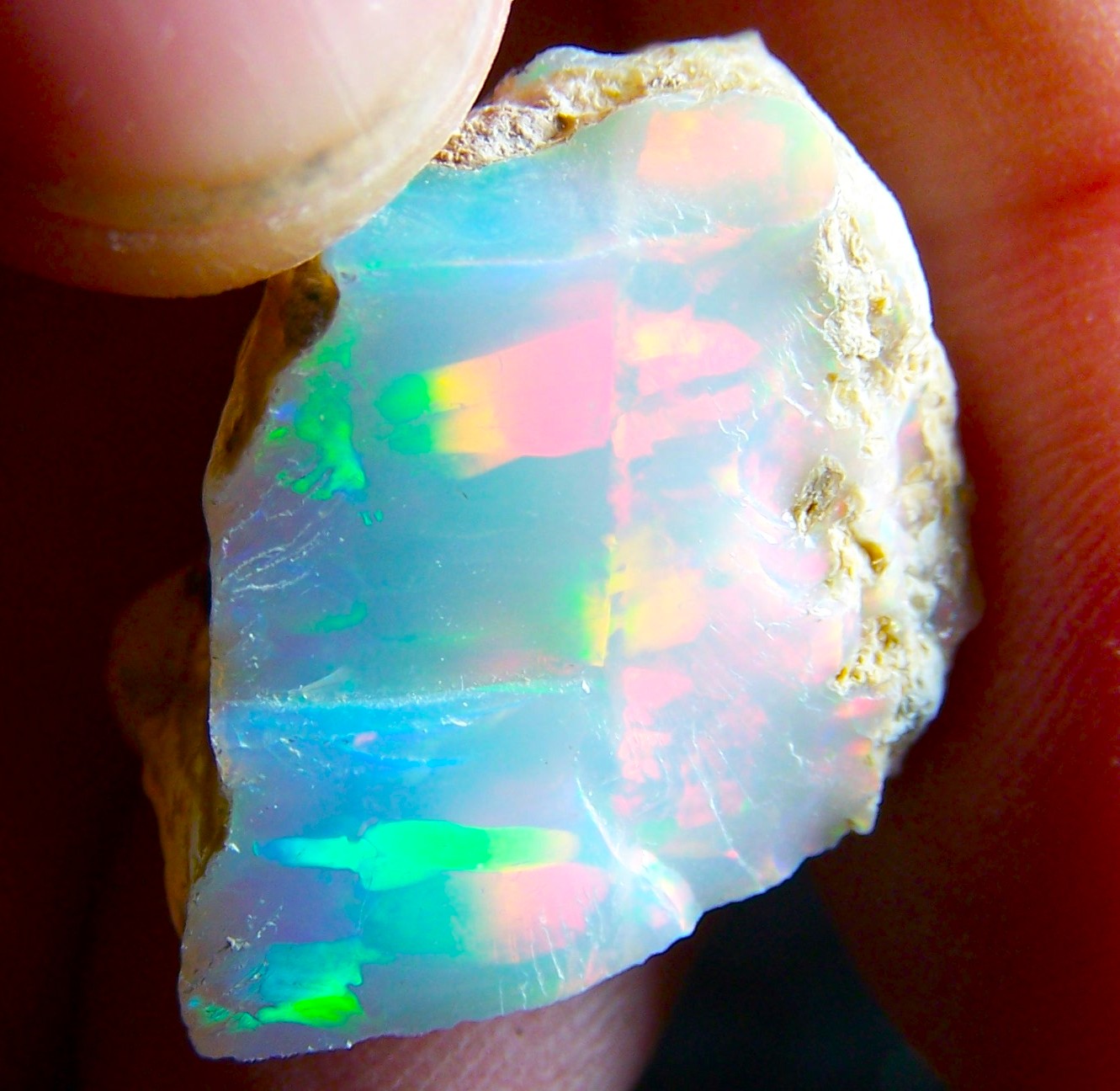 Ethiopian Opal Welo Rough * VIDEO 34.02 CTs AAA FIRE Cutting Grade USA DEALER