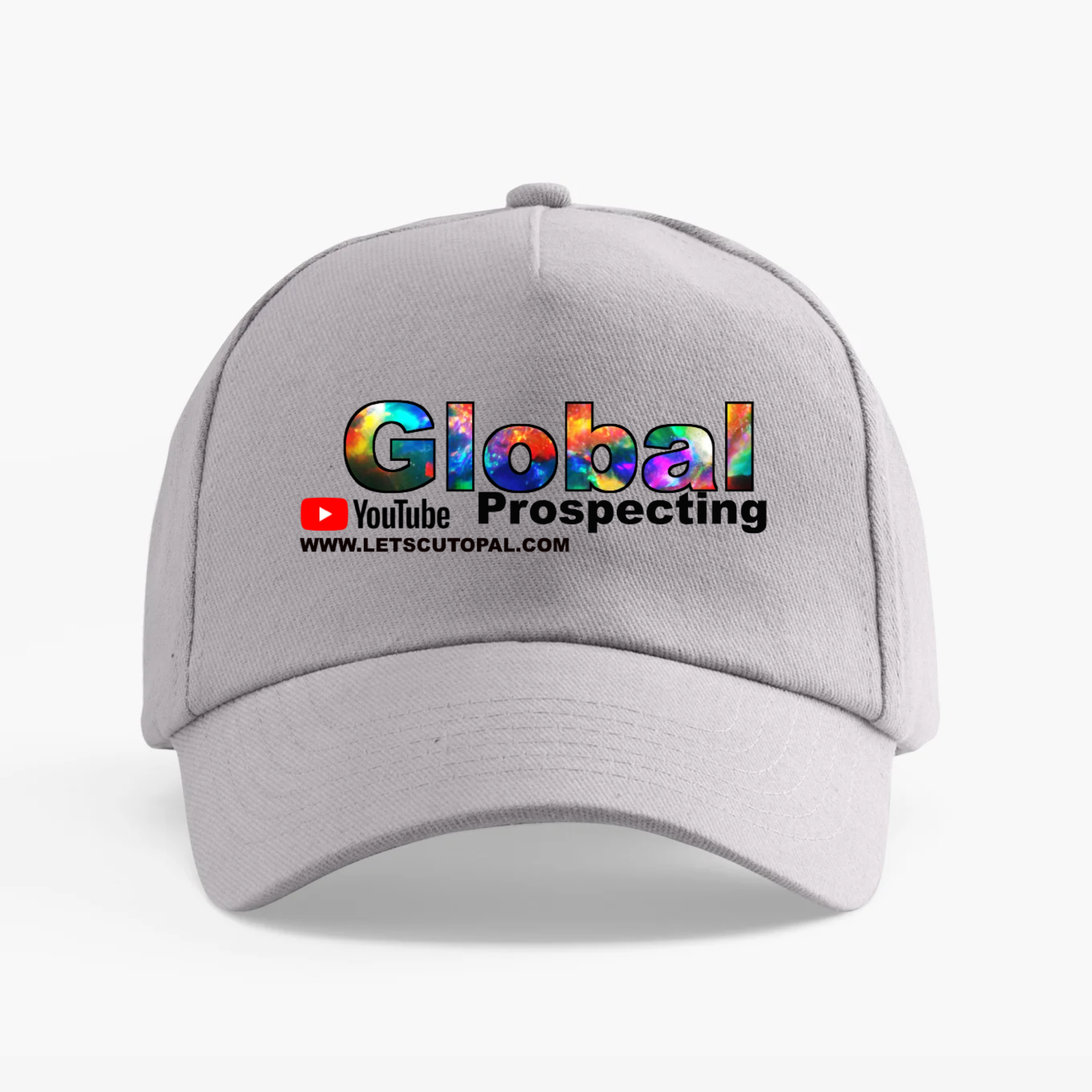 Gray Cutting Opal Design 100% cotton Hat Adjustable Metal Buckle